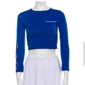 Chrome Hearts Blue Long Sleeve Crop Matty Boy
